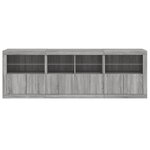 vidaXL Buffet avec lumières LED sonoma gris 202x37x67 cm