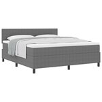 vidaXL Lit à ressorts avec matelas gris Super King Tissu côtelé