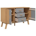 vidaXL Buffet OLDEN gris et marron 114x43x73 5 cm bois massif de pin