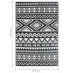 vidaXL Tapis d'extérieur Noir 120x180 cm PP