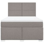 vidaXL Sommier à lattes de lit avec matelas Taupe 140x200 cm Tissu