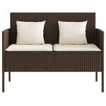 vidaXL Banc de jardin avec coussins marron résine tressée