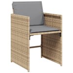 vidaXL Ensemble à manger de jardin et coussins 11 Pièces mélange beige