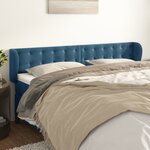 vidaXL Tête de lit avec oreilles Bleu foncé 183x23x78/88 cm Velours