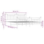 vidaXL Cadre de lit métal sans matelas et pied de lit blanc 193x203 cm