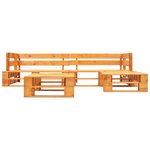 Salon de jardin meuble d'extérieur ensemble de mobilier palette 4 pièces bois marron miel 02_0018379