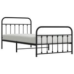 vidaXL Cadre de lit métal sans matelas avec pied de lit noir 107x203cm