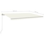 vidaXL Auvent automatique capteur de vent et LED 5x3 5 m Crème