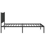 vidaXL Cadre de lit métal avec tête de lit noir 90x190 cm