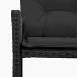 vidaXL Canapé de jardin avec table et coussins en forme de L noir