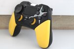 Ovegna p01: manette de jeux sans fil pour playstation 4 android et pc  gamepad  bluetooth  double vibration  batterie lithium rechargeable 1000mah  haut-parleur prise jack (yellow)