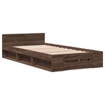 vidaXL Cadre de lit et tiroir chêne marron 100x200 cm bois ingénierie