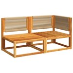 vidaXL Canapé de jardin avec coussins 2 places bois massif d'acacia