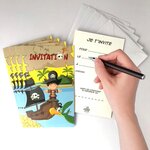 Lot 5 cartes "invitation" pirate garçon déguisé +5 enveloppes blanches 9x14cm