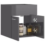 vidaXL Armoire d'évier Gris brillant 41x38 5x46 cm Bois d’ingénierie