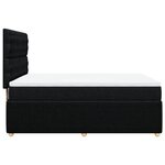 vidaXL Sommier à lattes de lit avec matelas Noir 140x200 cm Tissu