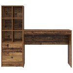 vidaXL Bureau avec rangement en bois ancien et technique