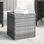 vidaXL Table d'appoint gris 40x37x40 5 cm poly rotin et verre trempé