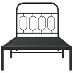 vidaXL Cadre de lit métal sans matelas avec tête de lit noir 90x200 cm