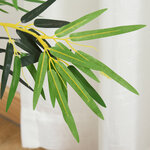 Bambou artificiel hauteur 1 2 m 552 feuilles denses réalistes pot inclus noir avec lichen vert