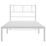 vidaXL Cadre de lit métal avec tête de lit blanc 100x190 cm