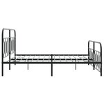 vidaXL Cadre de lit métal sans matelas avec pied de lit noir 180x200cm