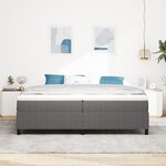 vidaXL Lit à ressorts Box Gris clair 200x200 cm Tissu velours côtelé