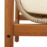 vidaXL Banc de jardin avec coussin beige résine tressée acacia