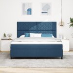vidaXL Lit à ressorts avec matelas bleu super king en tissu