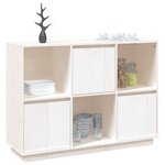 vidaXL Buffet Blanc 110 5x35x80 cm Bois massif de pin