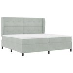Lit Box Spring avec Matelas gris clair 200x200 cm velours