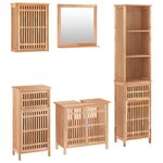 vidaXL Ensemble de meubles de salle de bain 5 Pièces bois massif de noyer
