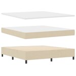 Lit avec sommier à ressorts et matelas vidaXL avec éclairage LED Crème 180x200 cm Tissu