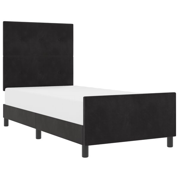 vidaXL Cadre de lit noir 90x200 cm velours