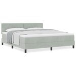 Lit box spring vidaXL avec matelas gris clair super king en velours