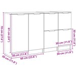 Buffets vidaXL 3 Pièces Bois d'ingénierie Noir