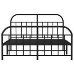 vidaXL Cadre de lit métal sans matelas avec pied de lit noir 135x190cm