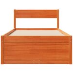 vidaXL Cadre de lit sans matelas cire marron 90x190 cm bois pin massif