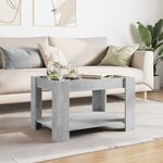 vidaXL Table basse avec LED gris béton 73x53x45 cm bois d'ingénierie