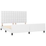 vidaXL Cadre de lit sans matelas blanc similicuir