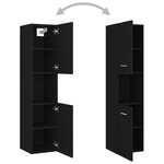 vidaXL Armoire de salle de bain Noir 30x30x130 cm Bois d’ingénierie