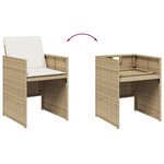 vidaXL Ensemble à manger de jardin et coussins 17 Pièces beige