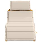 Chaises longues vidaXL avec coussins 2 Pièces crème en bois d'acacia résistant
