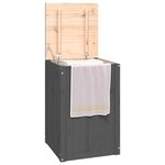 vidaXL Boîte à linge Gris 44x44x66 cm Bois massif de pin