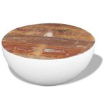 vidaXL Table basse Forme de bol Bois de récupération massif 60x60x30cm