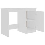 Bureau table poste de travail meuble d'ordinateur informatique étude 100 x 50 x 76 cm bois d'ingénierie blanc 02_0023499