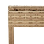 vidaXL Chaise longue avec auvent et table beige résine tressée