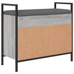vidaXL Banc à chaussures sonoma gris 65 5x32x57 5 cm bois d'ingénierie
