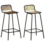 vidaXL Chaises de bar lot de 2 bois de récupération solide