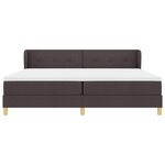 Lit à ressort vidaXL avec matelas marron foncé 200x200 cm en tissu
